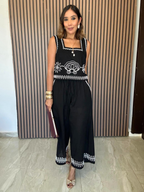 The White-Stitch Luxe Matching Top and Pants