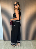 The White-Stitch Luxe Matching Top and Pants