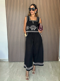 The White-Stitch Luxe Matching Top and Pants