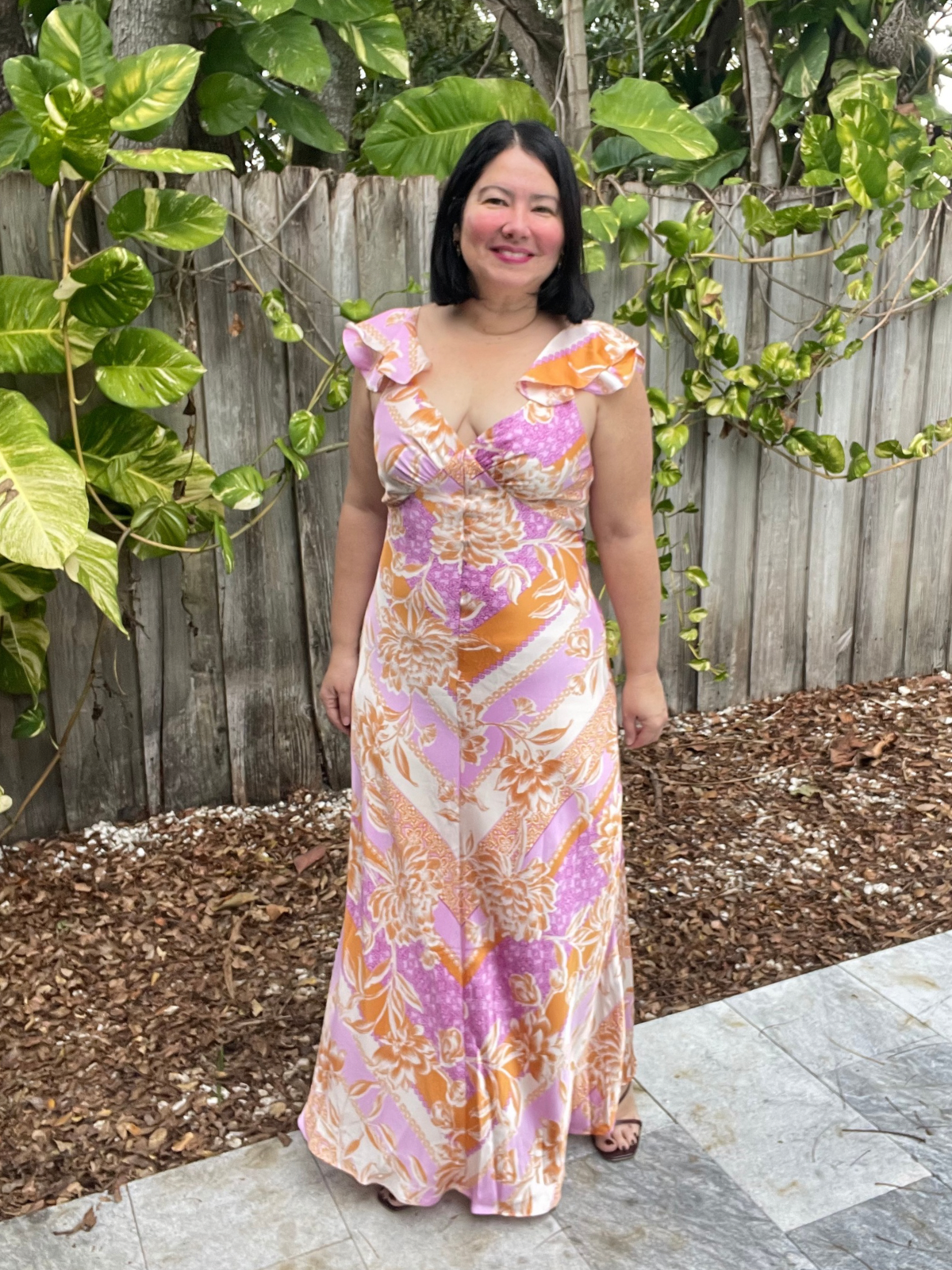 Bare Back, Soft Bloom Maxi Dress