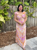 Bare Back, Soft Bloom Maxi Dress