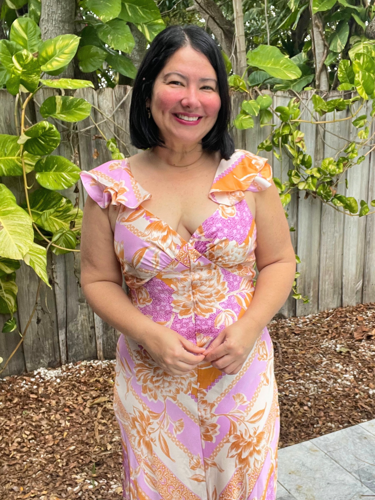 Bare Back, Soft Bloom Maxi Dress