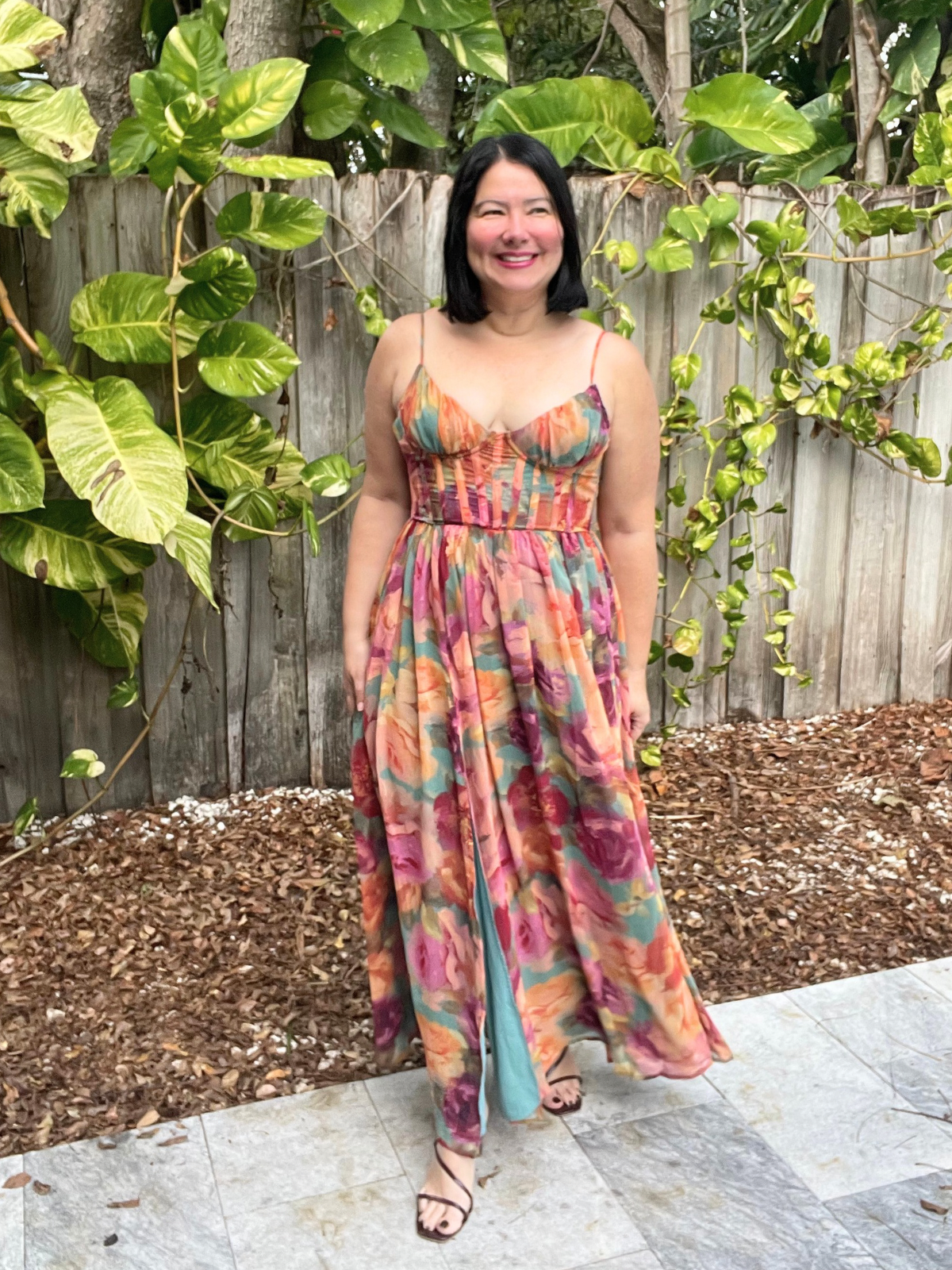 No One Else Corset Flowy Maxi Dress
