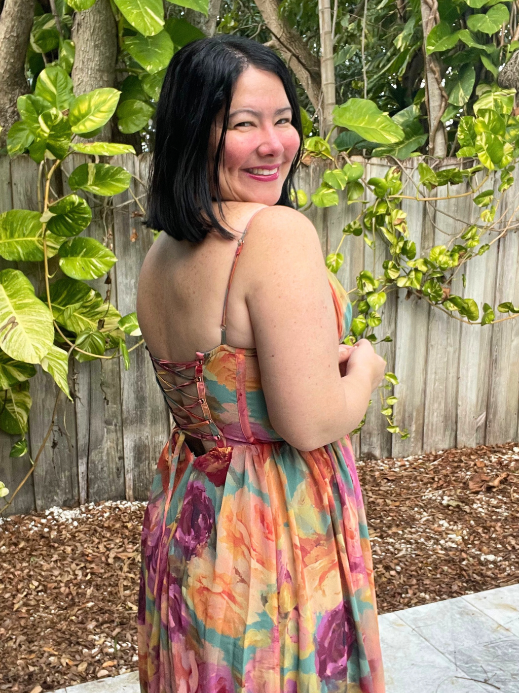 No One Else Corset Flowy Maxi Dress