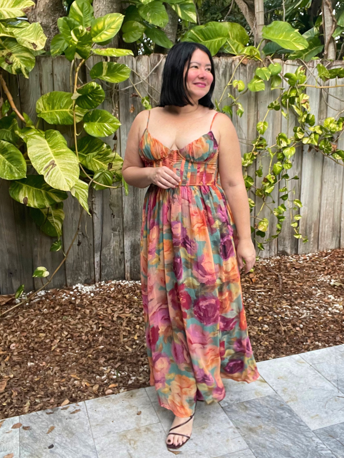 No One Else Corset Flowy Maxi Dress
