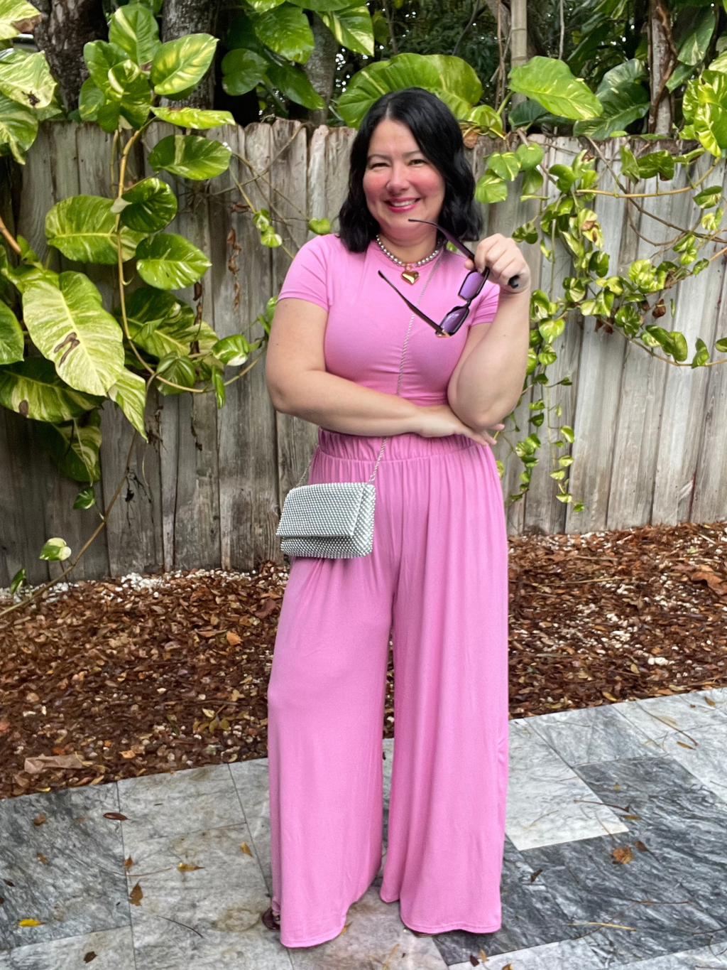 Valentina on the Go Short Sleeve Top & Wide Leg Pants Set