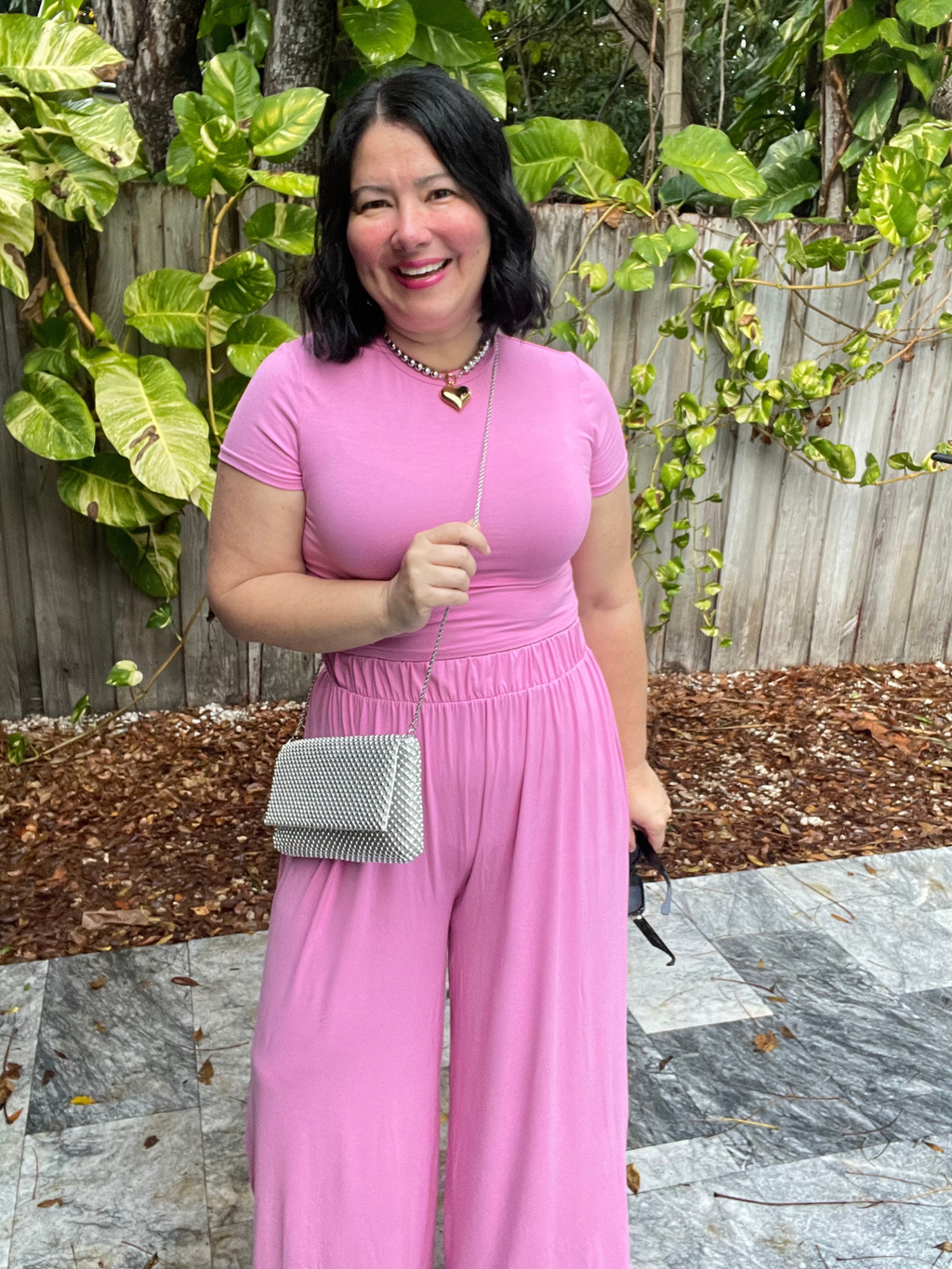 Valentina on the Go Short Sleeve Top & Wide Leg Pants Set