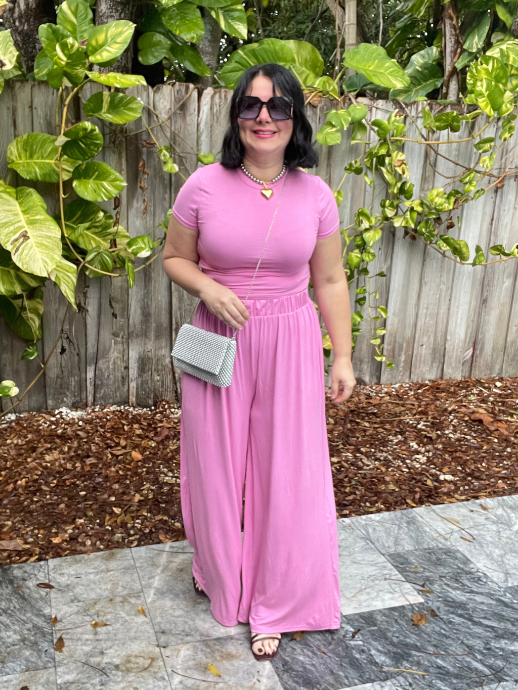 Valentina on the Go Short Sleeve Top & Wide Leg Pants Set