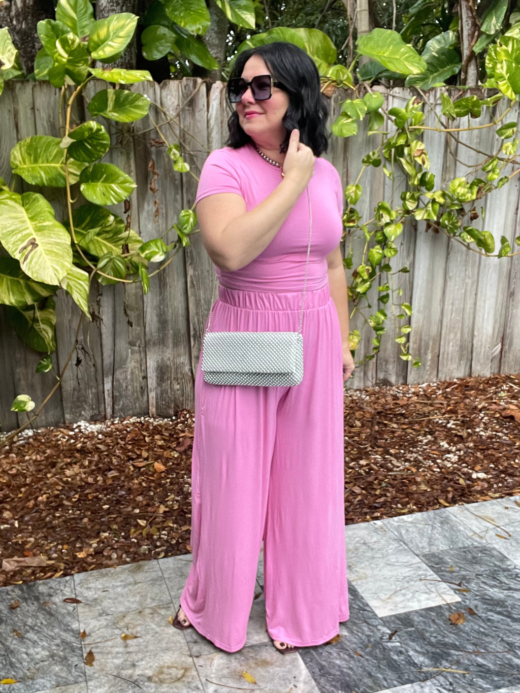 Valentina on the Go Short Sleeve Top & Wide Leg Pants Set