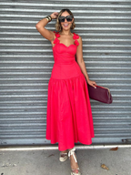 Carmine Bloom Midi Dress