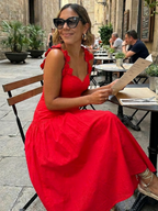 Carmine Bloom Midi Dress