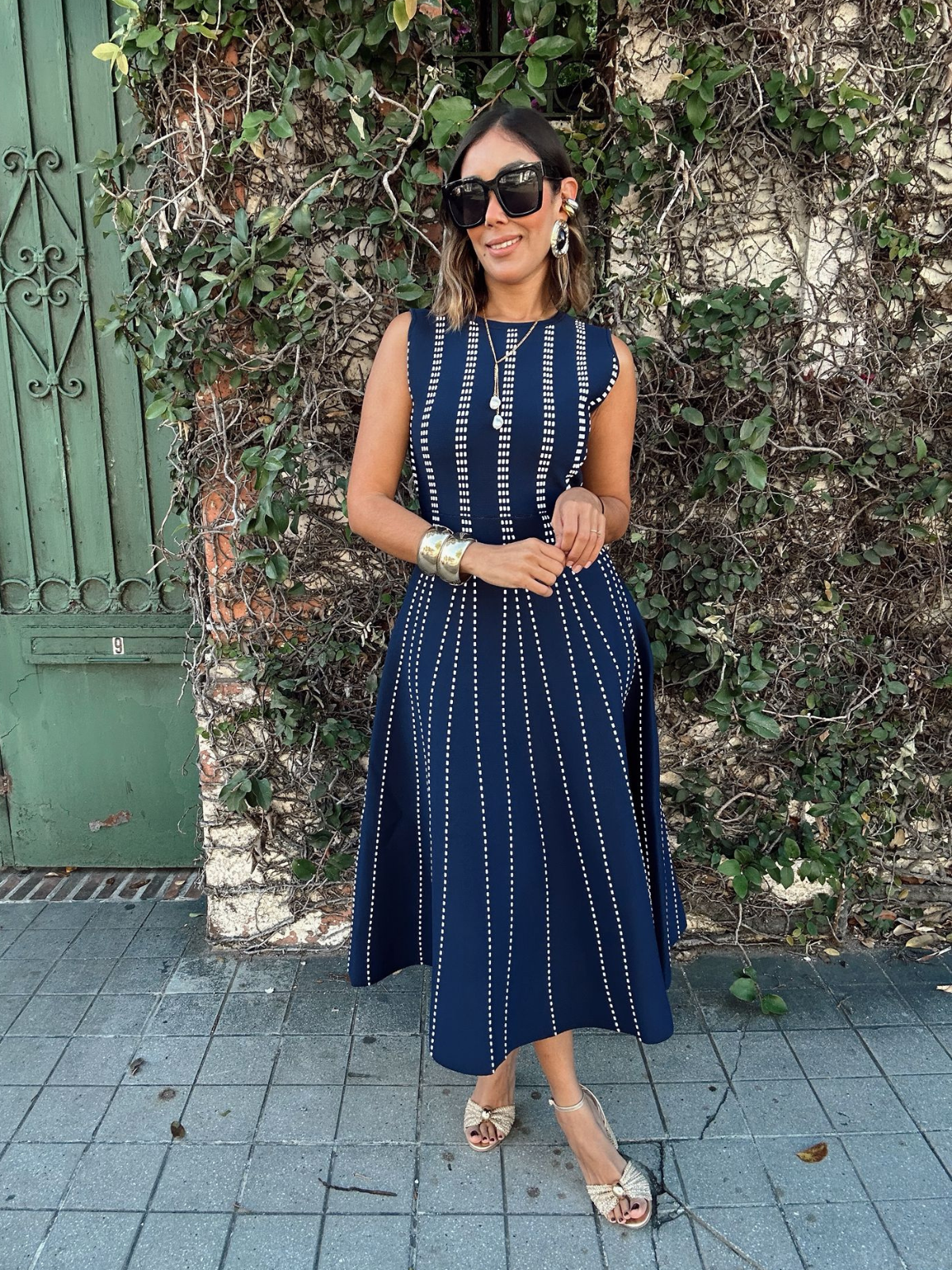 The Metro Lines Knit Midi Dress