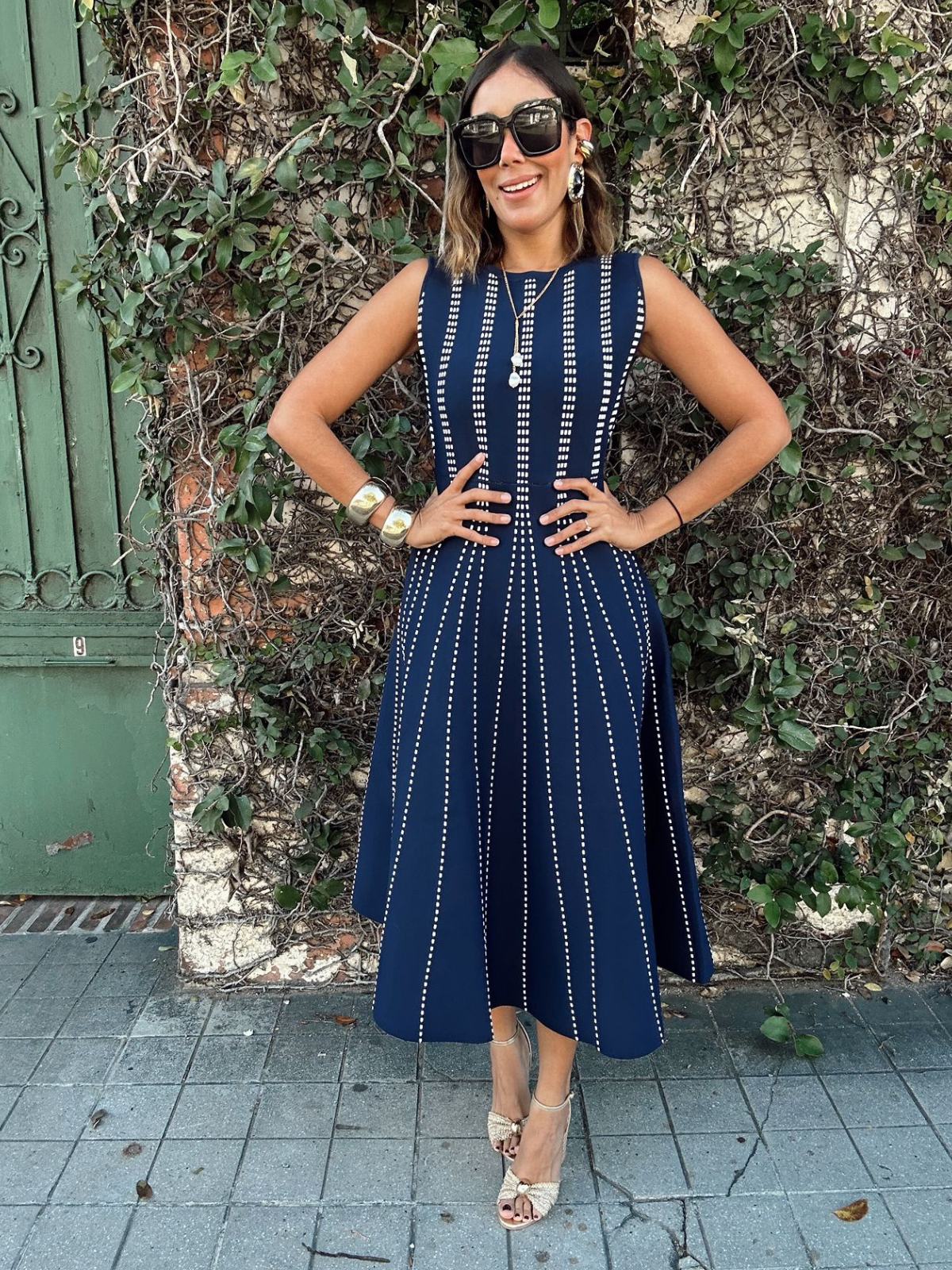 The Metro Lines Knit Midi Dress