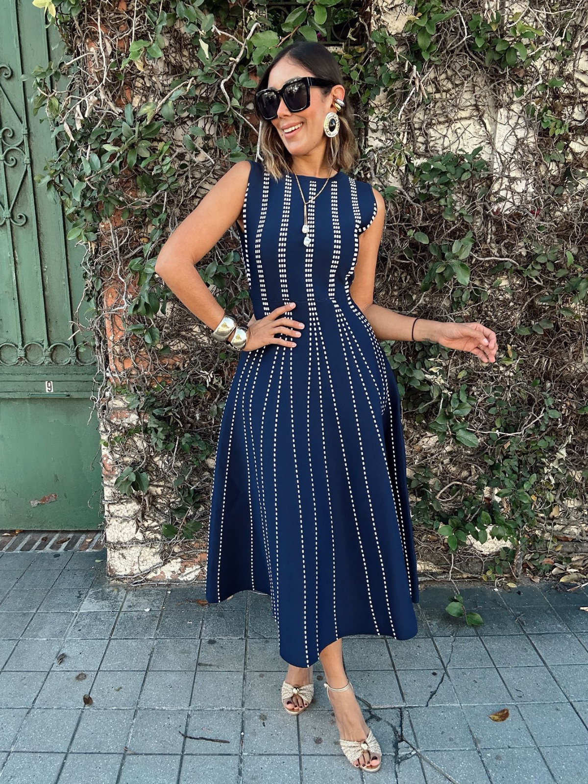 The Metro Lines Knit Midi Dress