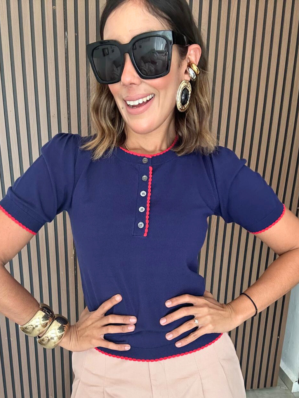 Floating Hearts Contrast Edge Top