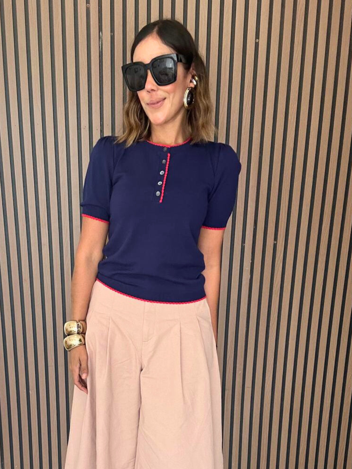 Floating Hearts Contrast Edge Top