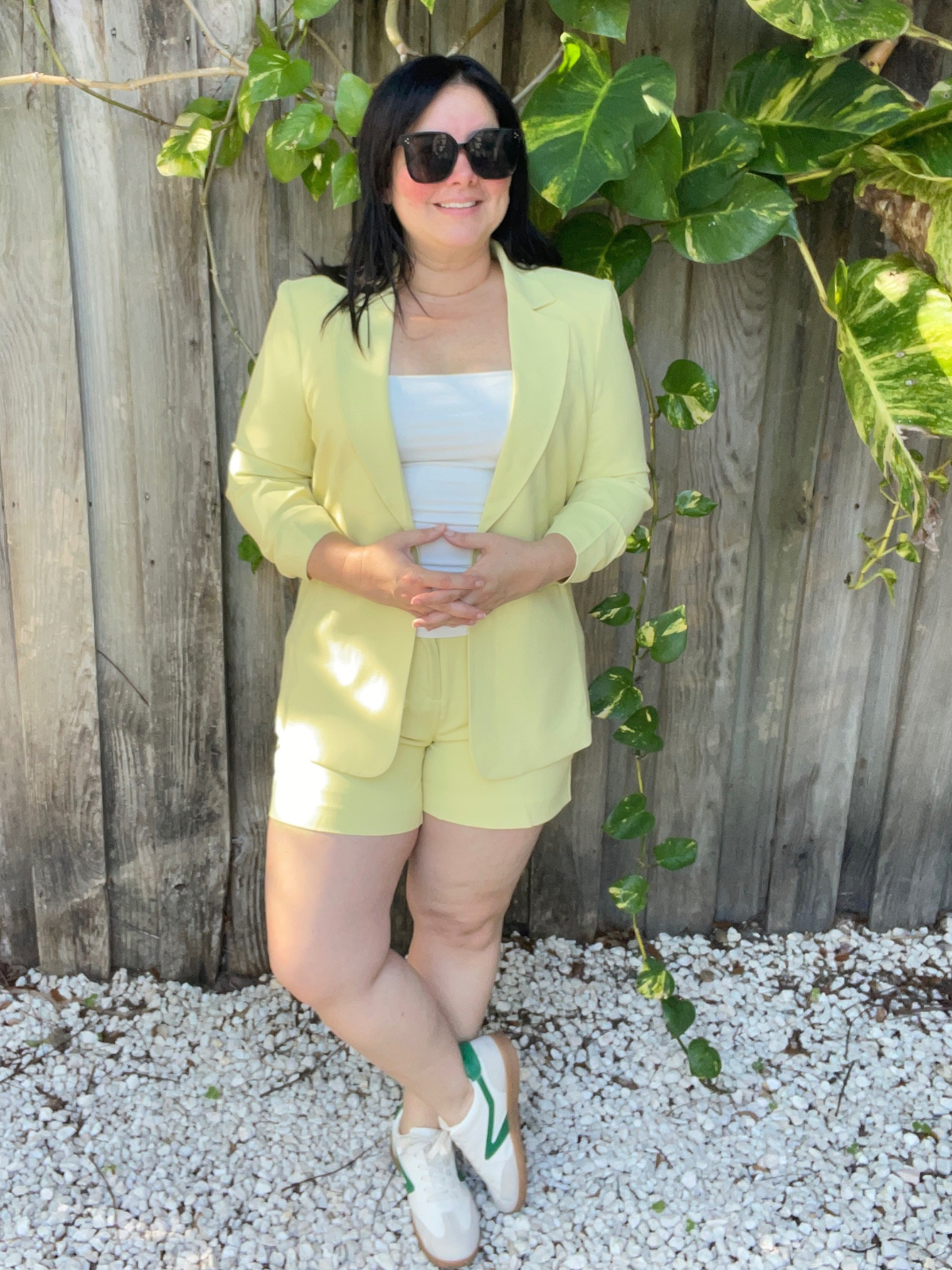 Lemon Sherbet Pintucked Shorts