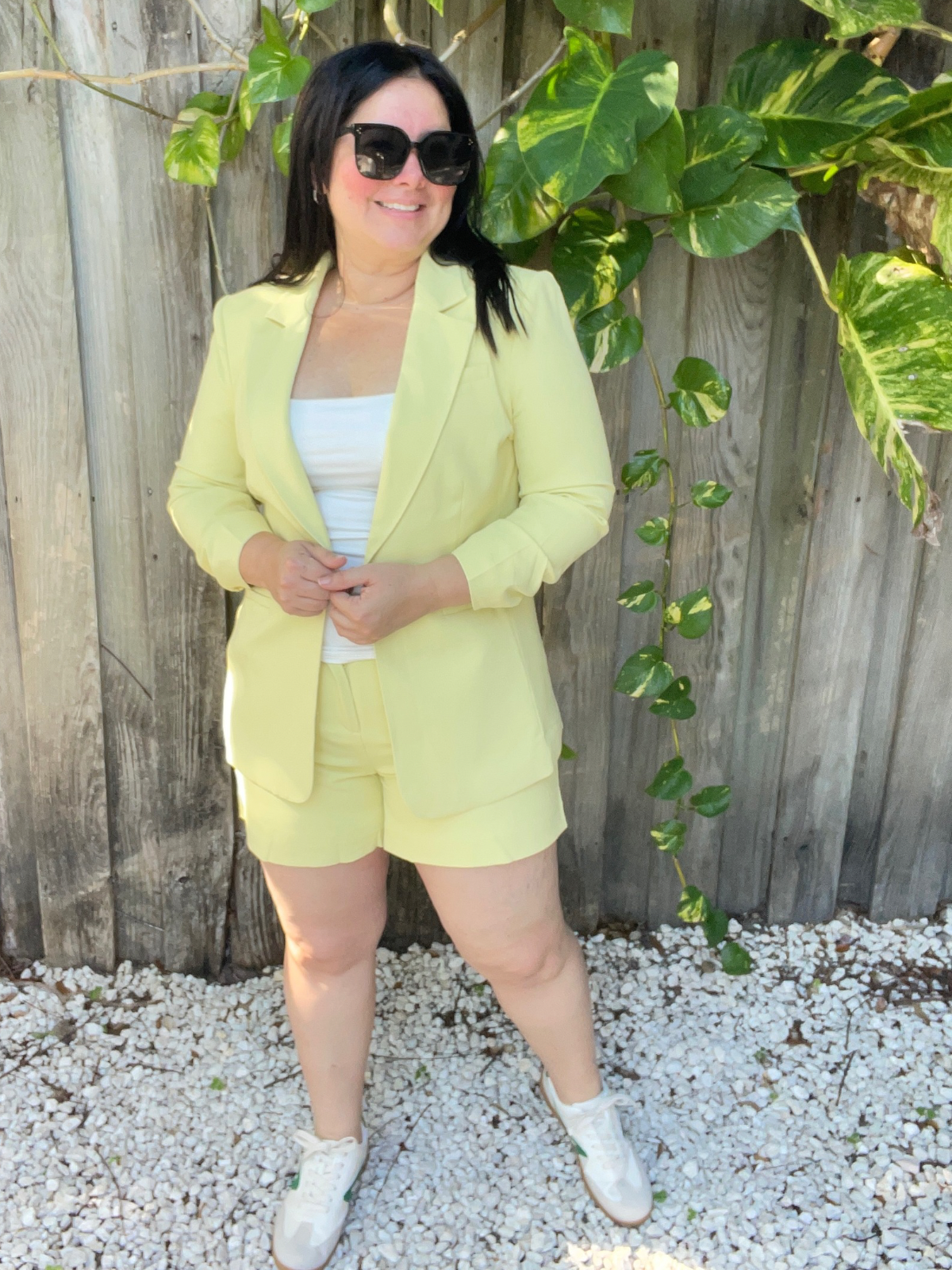 Lemon Sherbet Pintucked Shorts