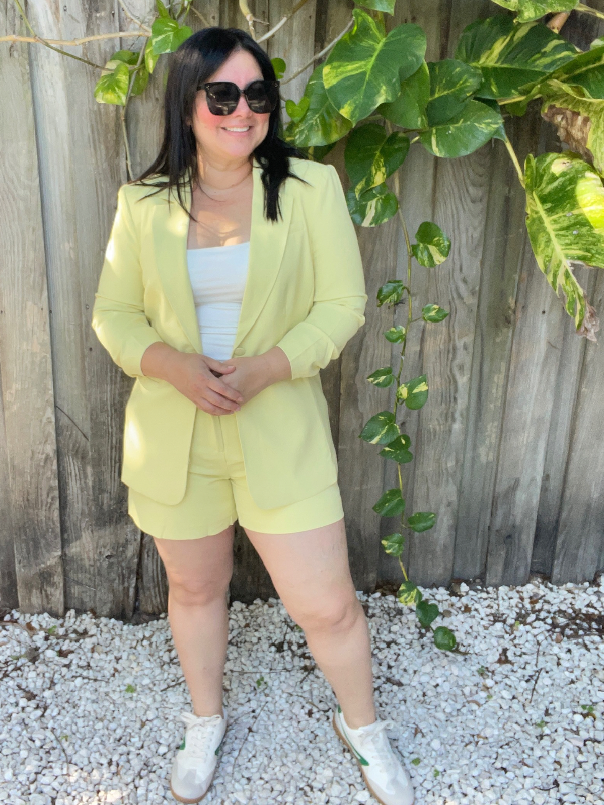 Lemon Sherbet Pintucked Shorts