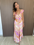 Bare Back, Soft Bloom Maxi Dress
