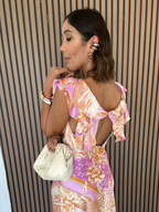 Bare Back, Soft Bloom Maxi Dress