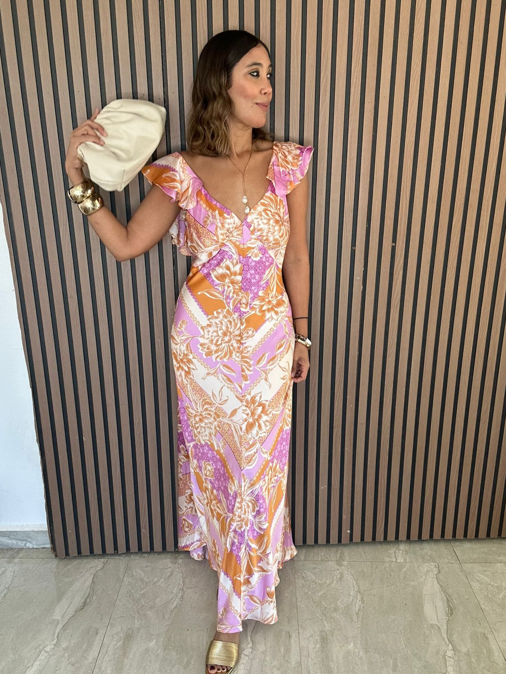 Bare Back, Soft Bloom Maxi Dress