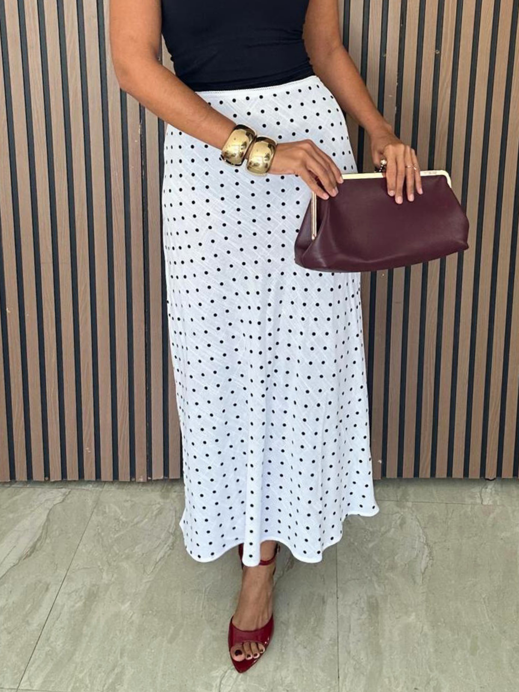 Dot by Dot Elegance Midi Skirt