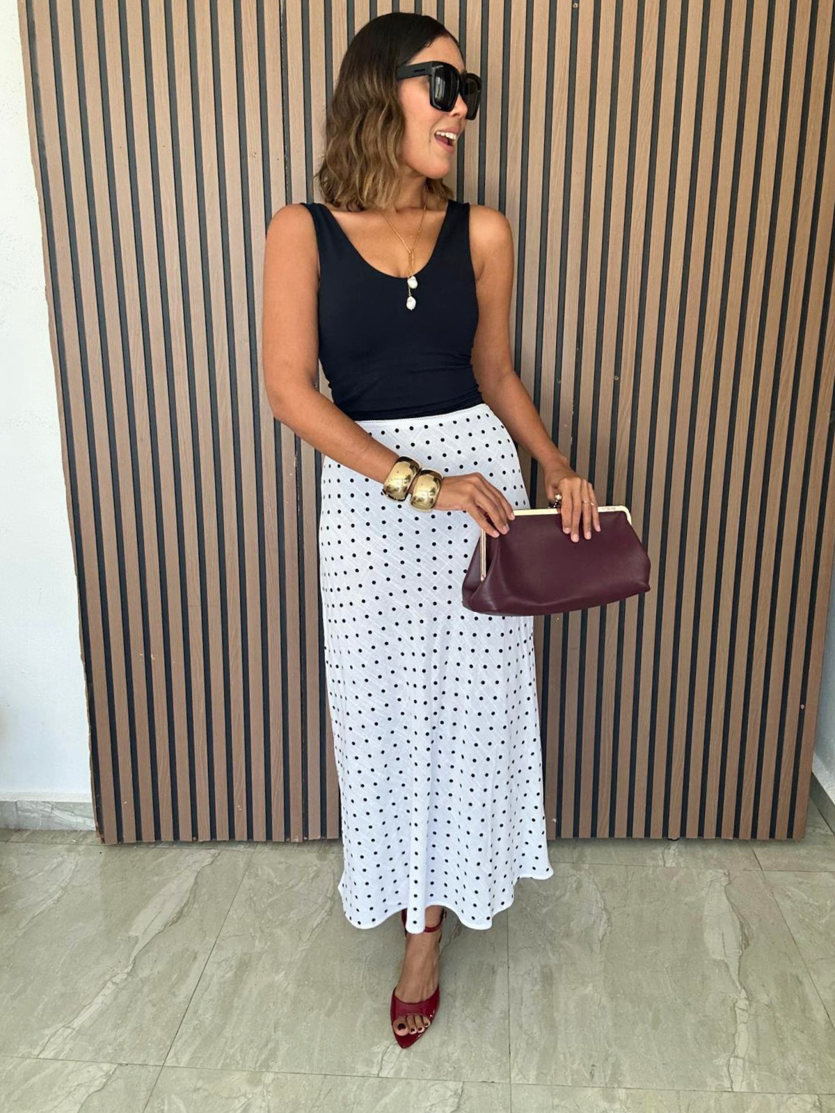 Dot by Dot Elegance Midi Skirt