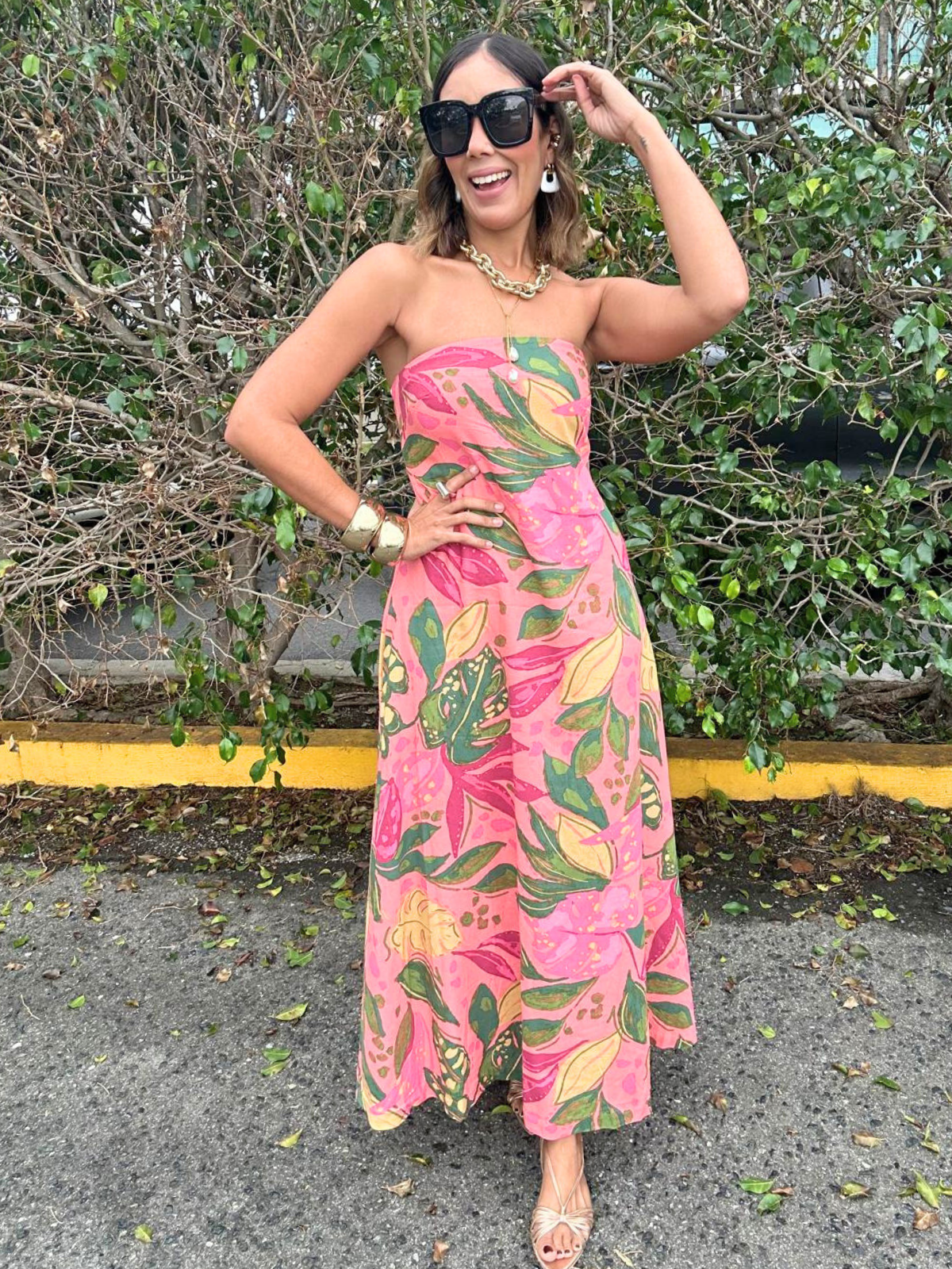 Just Like Paradise Strapless Tie Back Maxi Dress