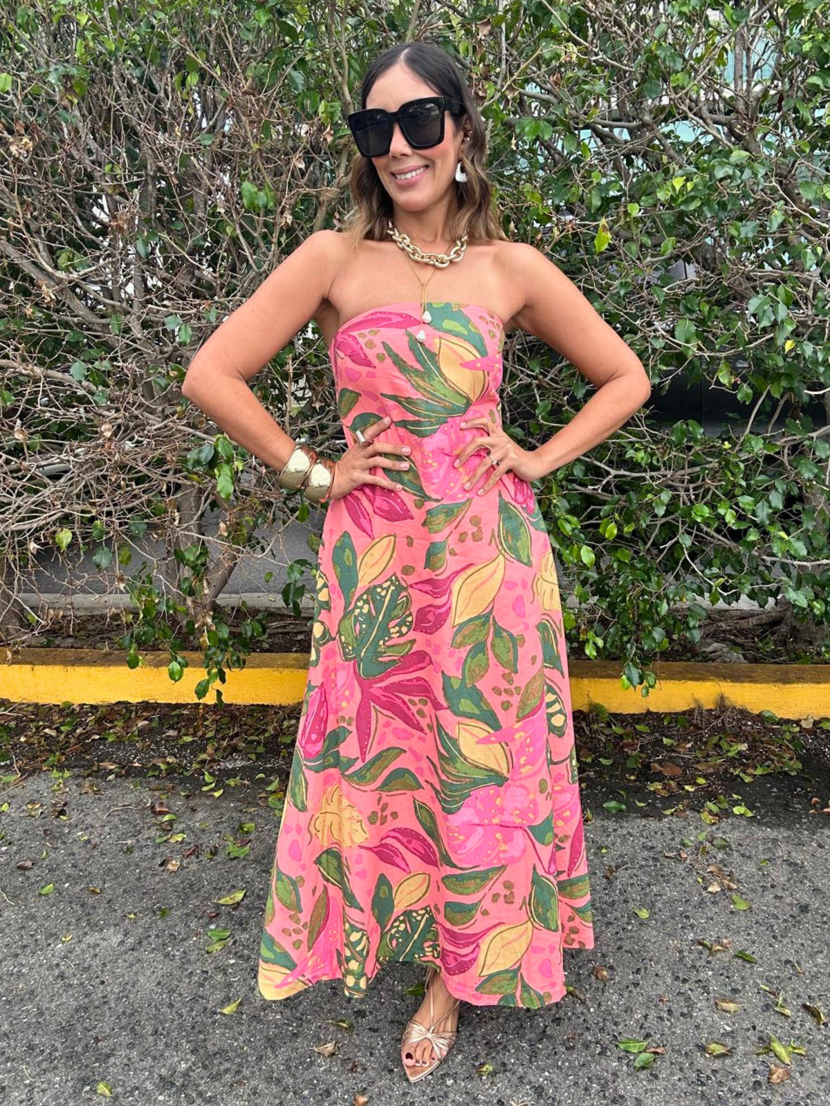 Just Like Paradise Strapless Tie Back Maxi Dress