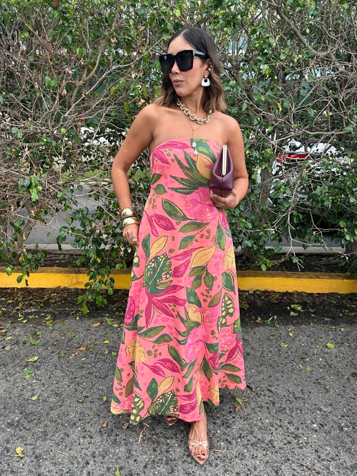 Just Like Paradise Strapless Tie Back Maxi Dress