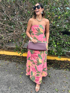 Just Like Paradise Strapless Tie Back Maxi Dress