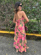 Just Like Paradise Strapless Tie Back Maxi Dress