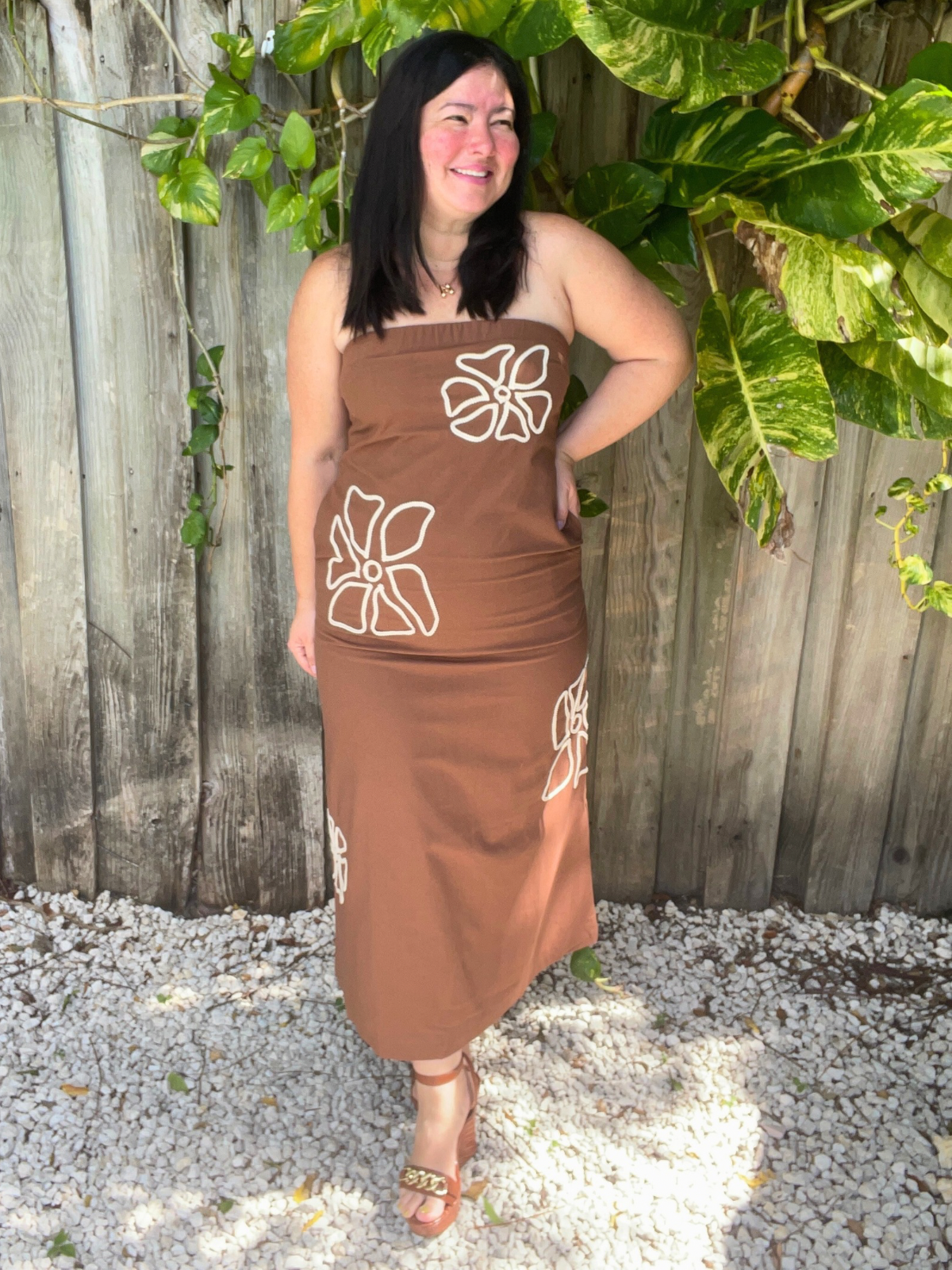 Serafina Embroidered Midi Dress