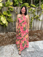 Just Like Paradise Strapless Tie Back Maxi Dress