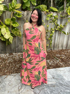 Just Like Paradise Strapless Tie Back Maxi Dress