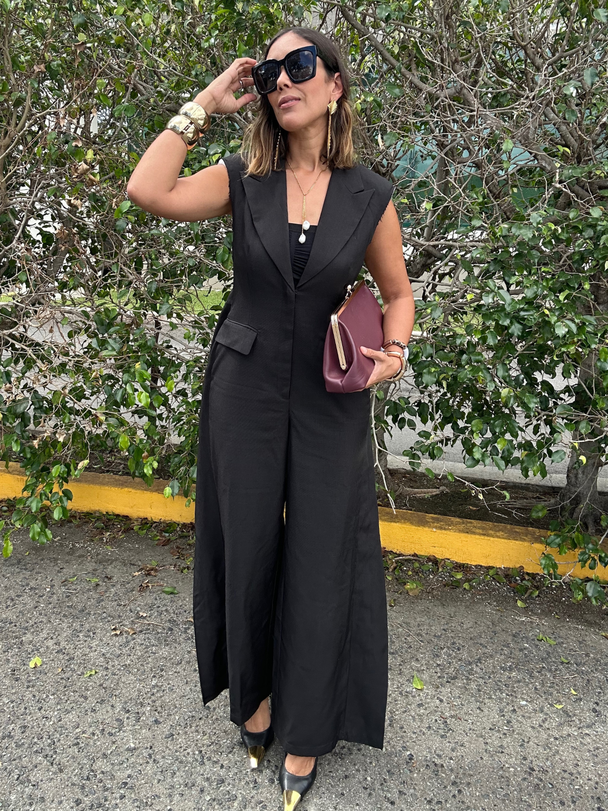 Exposed Shoulder Pads Making the Cut Jumpsuit