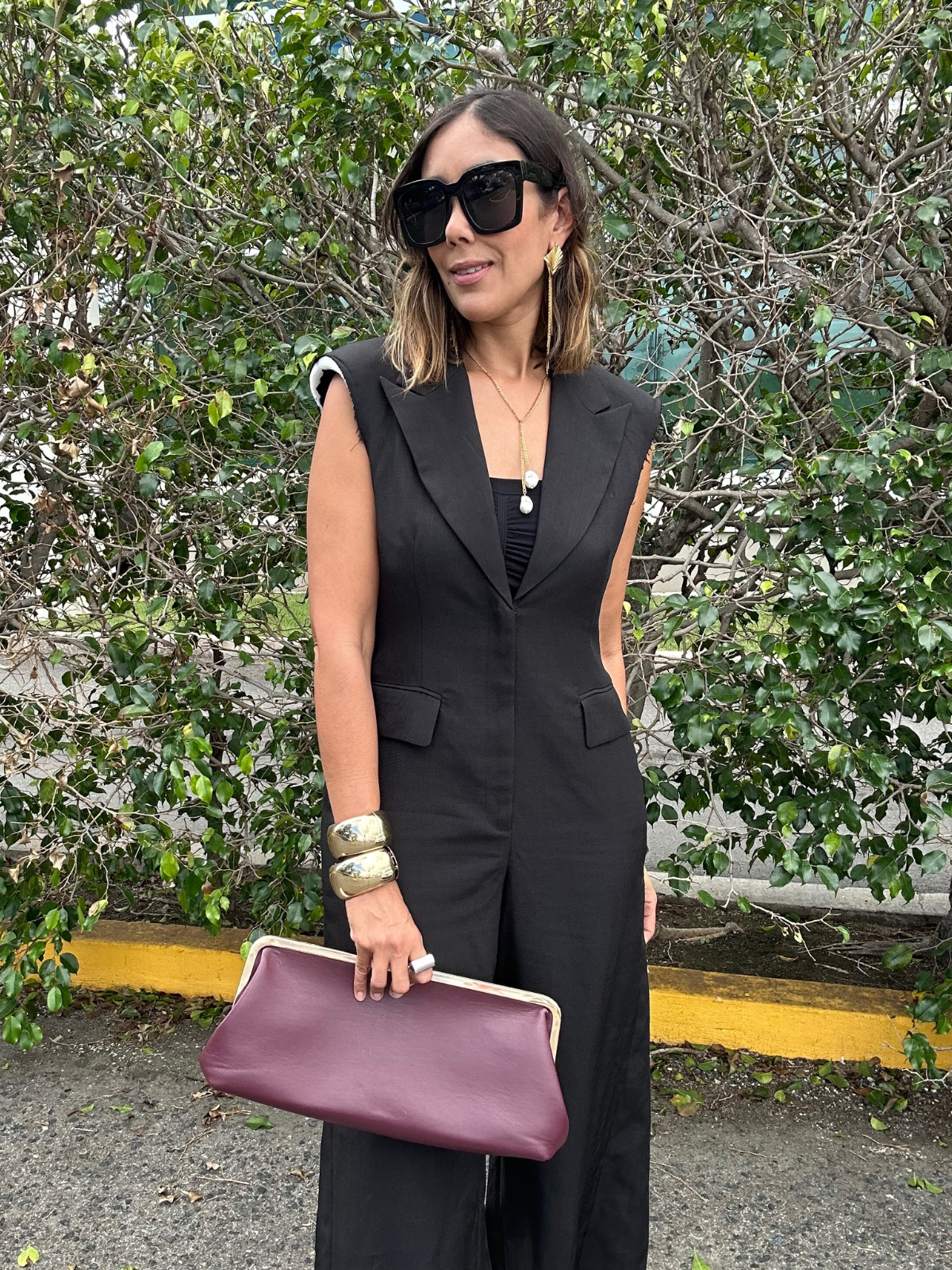 Exposed Shoulder Pads Making the Cut Jumpsuit