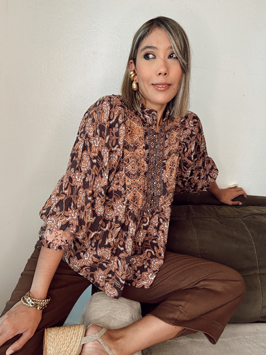 Falling For You Paisley Blouse