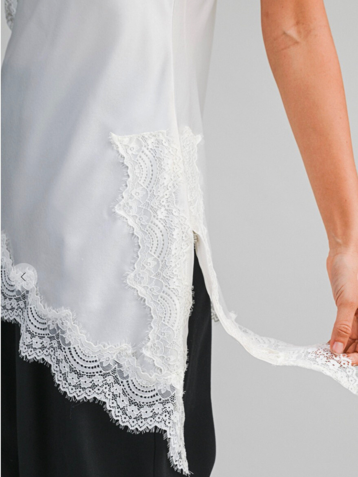 Right Before Forever Lace Asymmetrical Cami