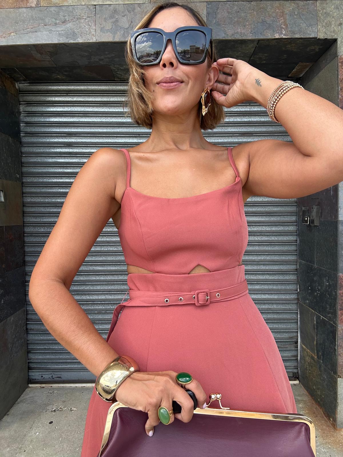 The Dried Rose Cut-Out Midi Dress