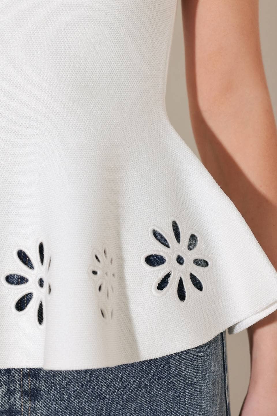 The Romantic Detail Peplum Knit Top