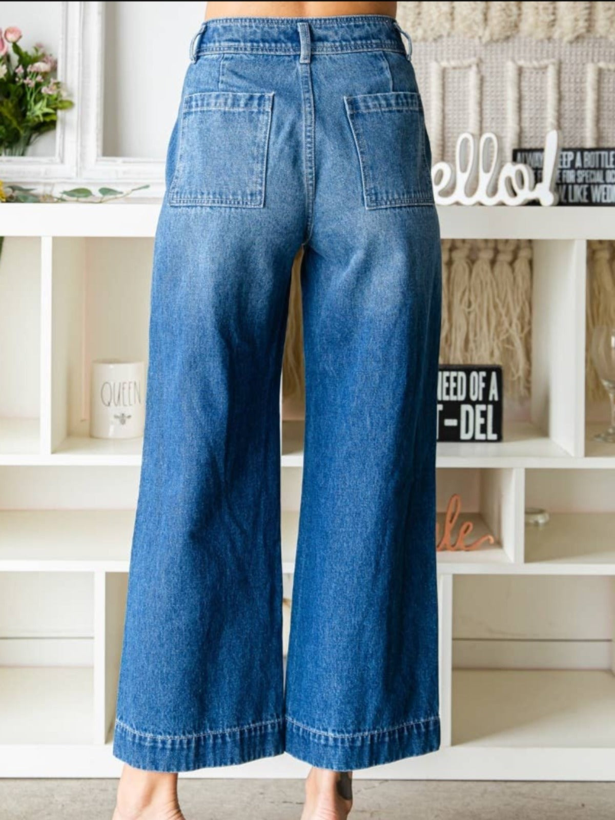 Classic Denim Ankle Wide Pant
