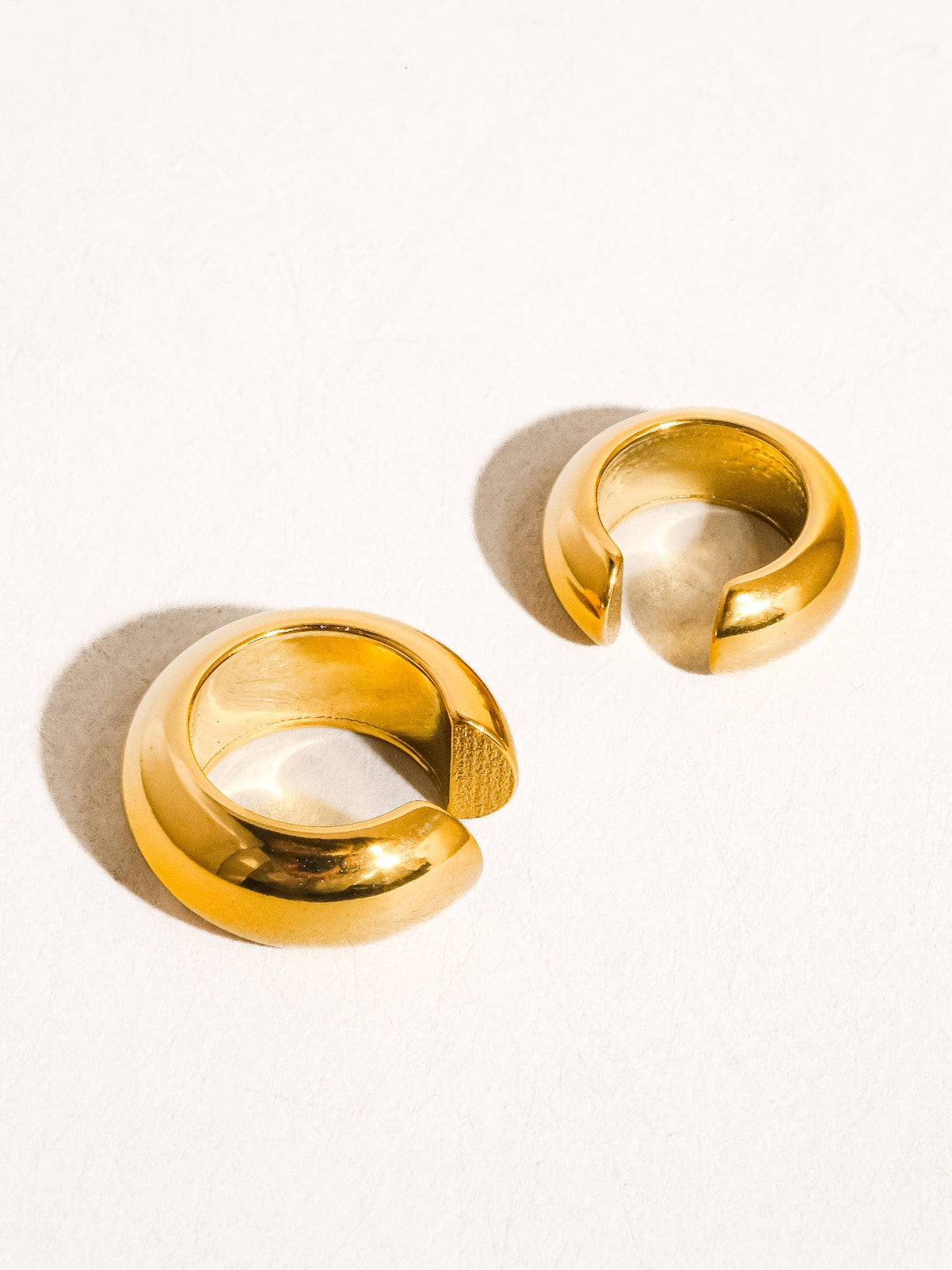 Enzo 18K Gold Non-Tarnish Small Ear Cuff (Set of 2)