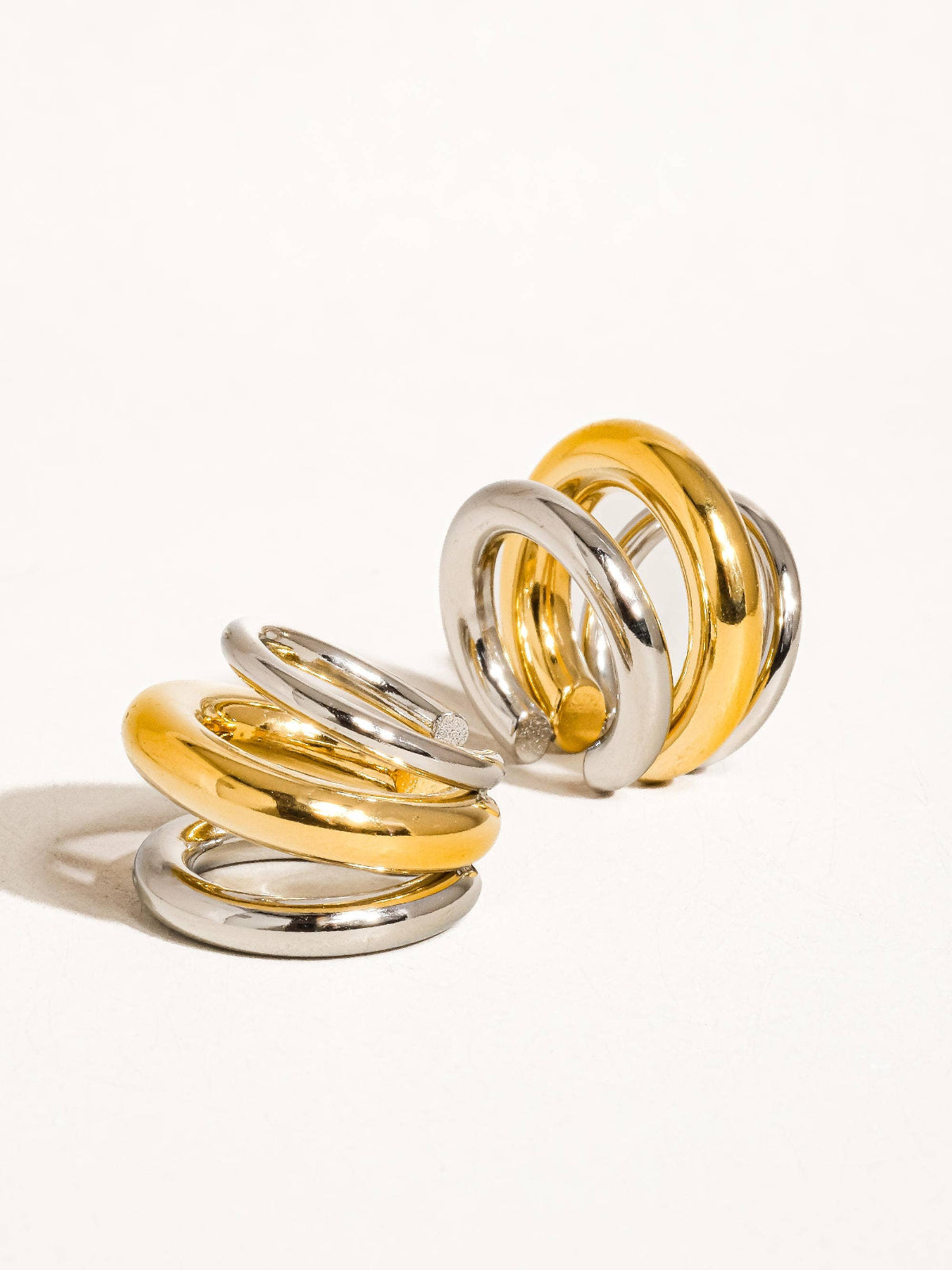 Ames 18K Gold Non-Tarnish Trilayer C Hoop Ear Cuff