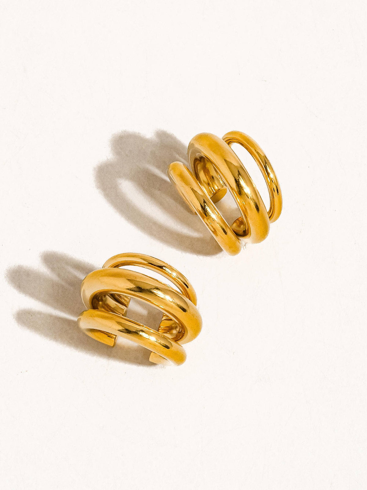 Ames 18K Gold Non-Tarnish Trilayer C Hoop Ear Cuff