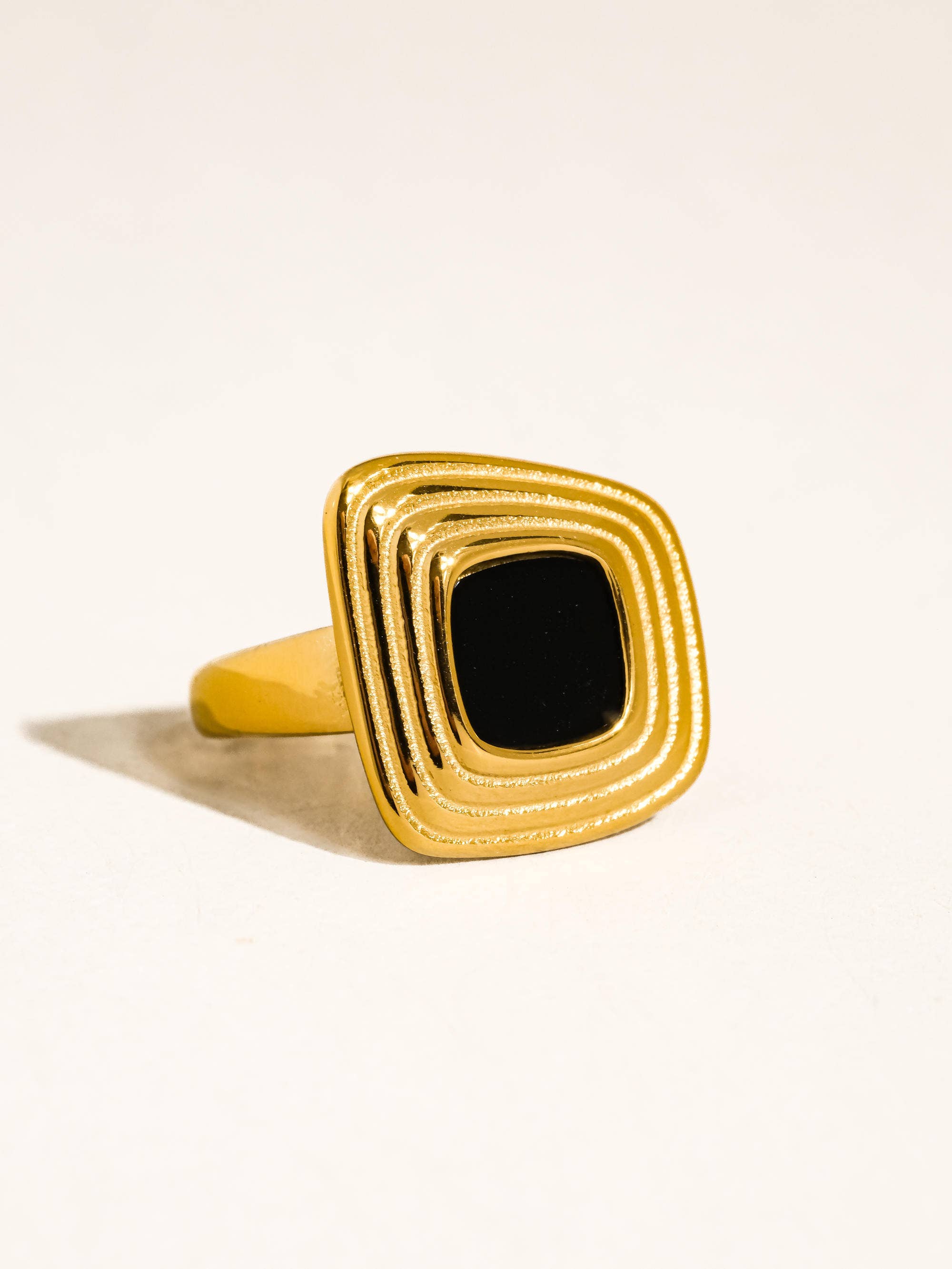 Auricca 18K Gold Non-Tarnish Abstract Open Statement Ring