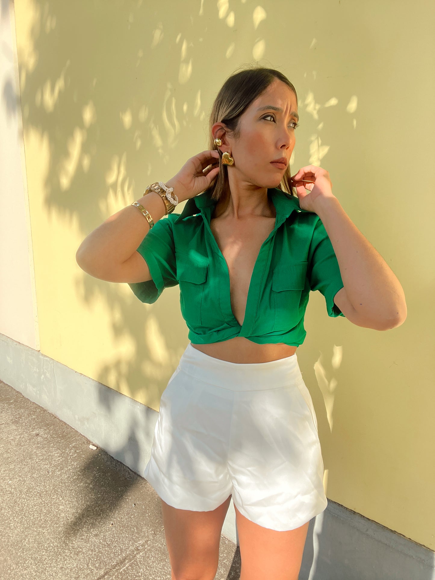 Giana Twisted Front Crop Top