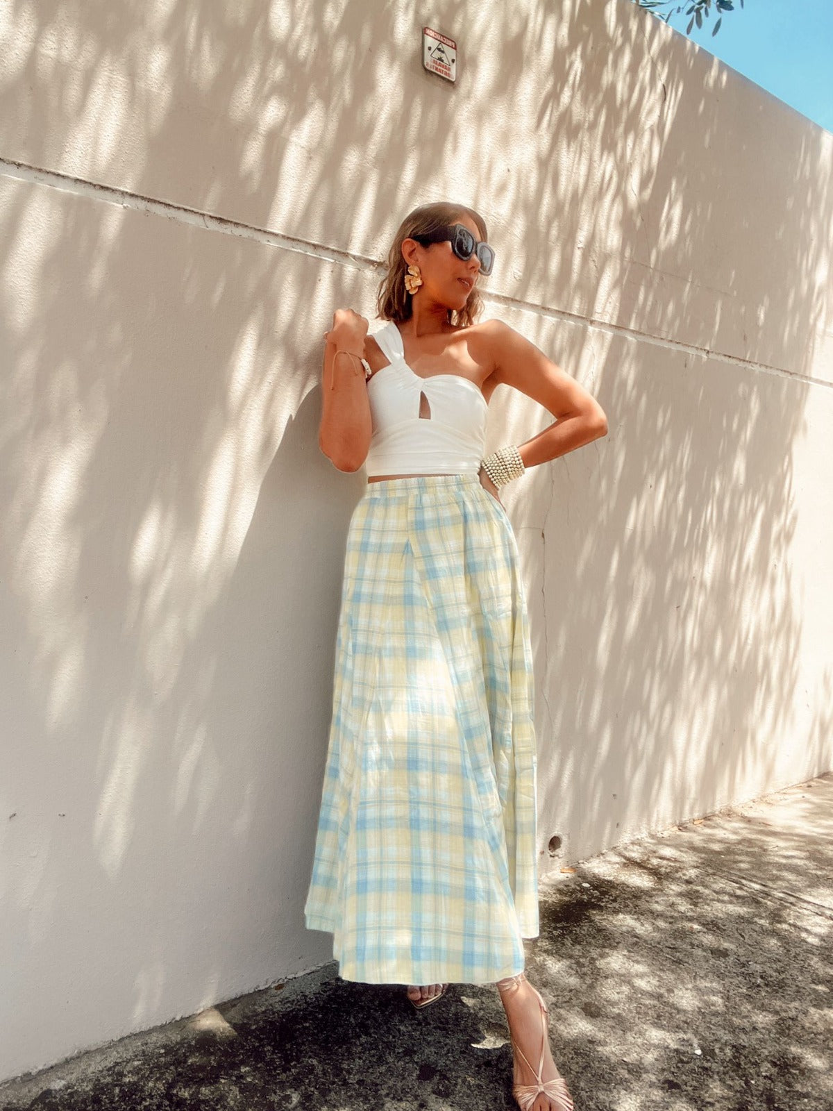 High waisted skirt top london