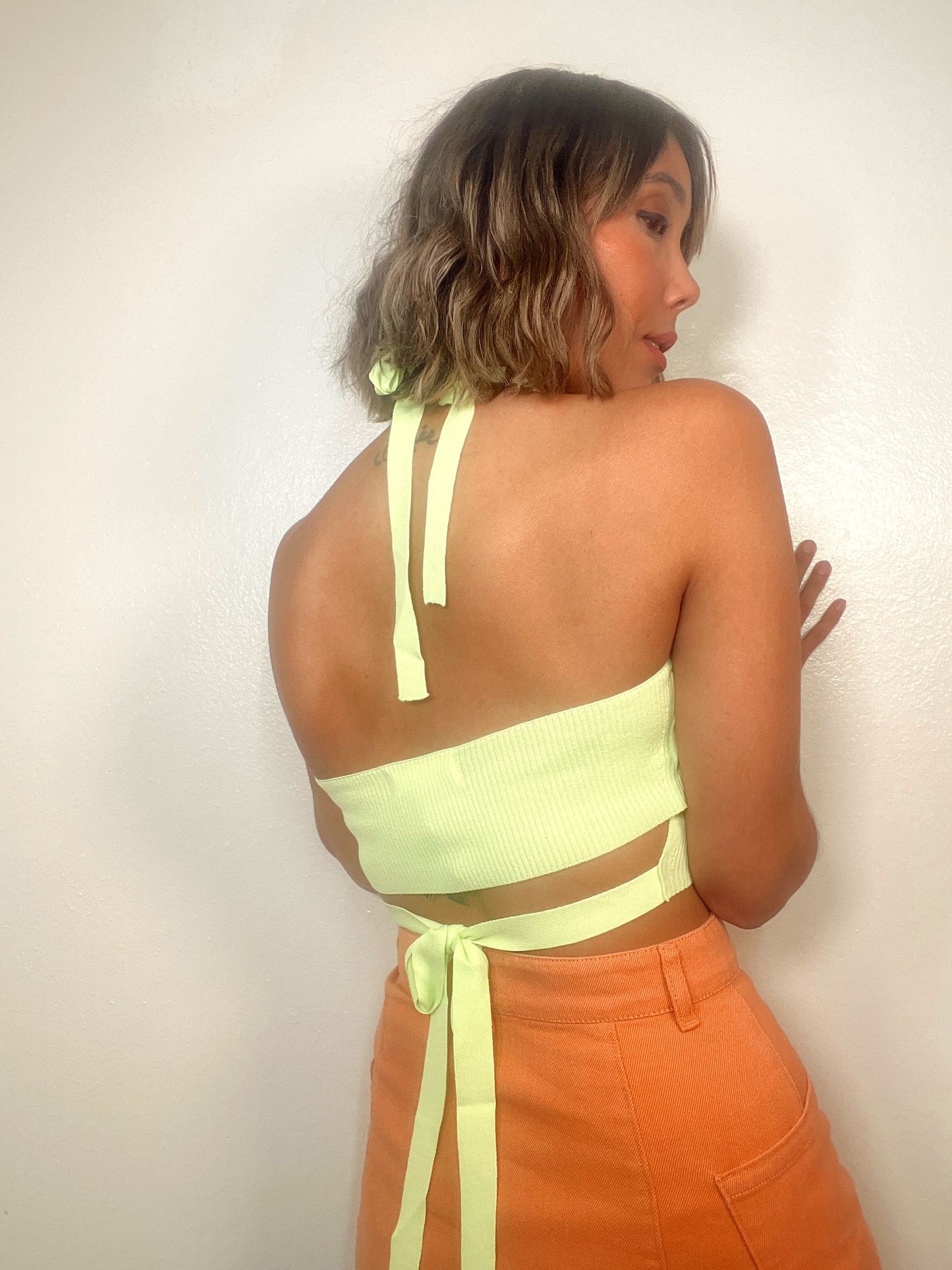 Sunny Lime Open Back Tank Top
